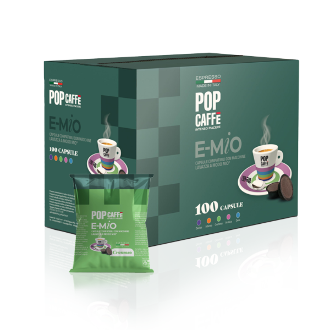 100 Capsule Pop Caffè E-Mio Compatibili con Macchine Lavazza A Modo Mio