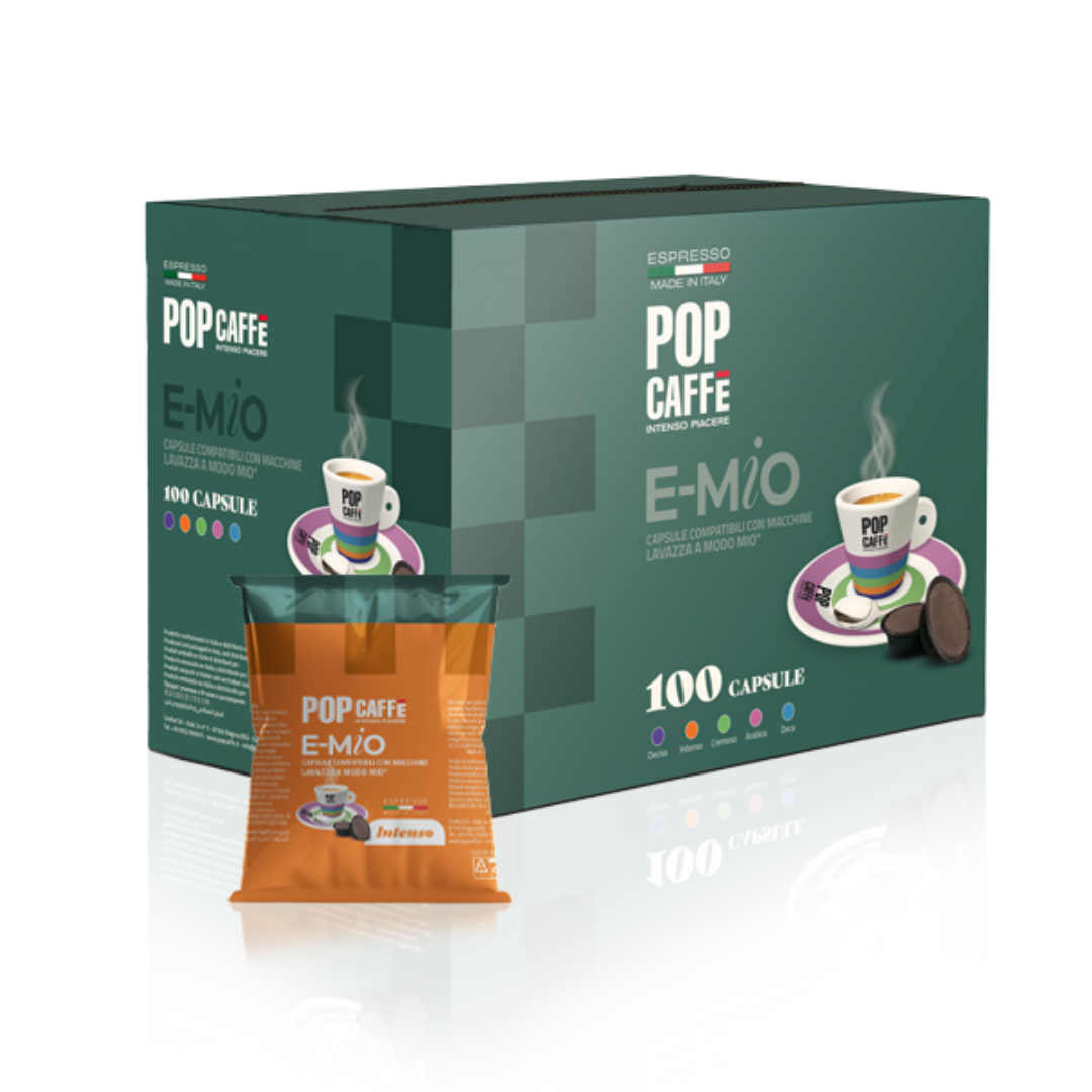 100 Capsule Pop Caffè E-Mio Compatibili con Macchine Lavazza A Modo Mio