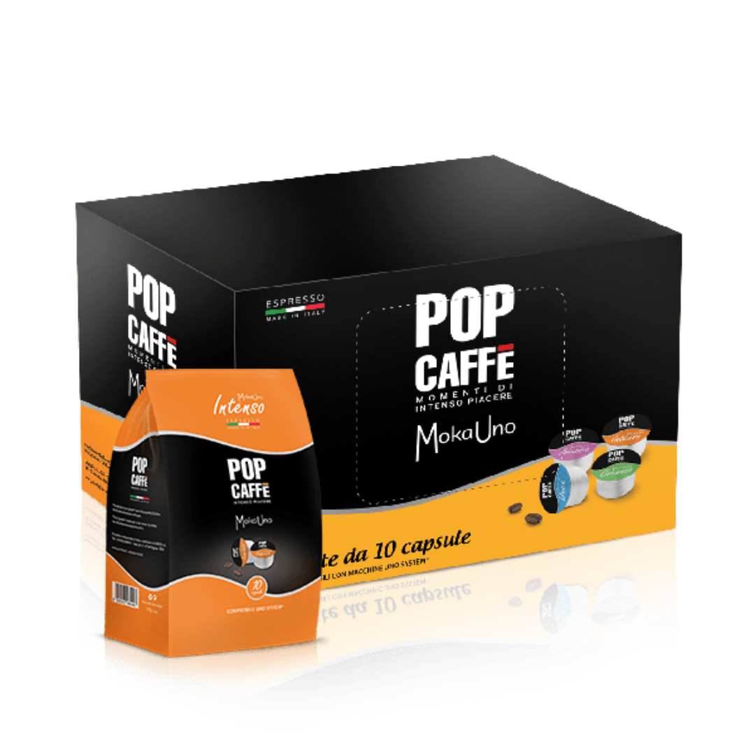 100 Capsule Pop Caffè Moka Uno Compatibili con Macchine Uno System