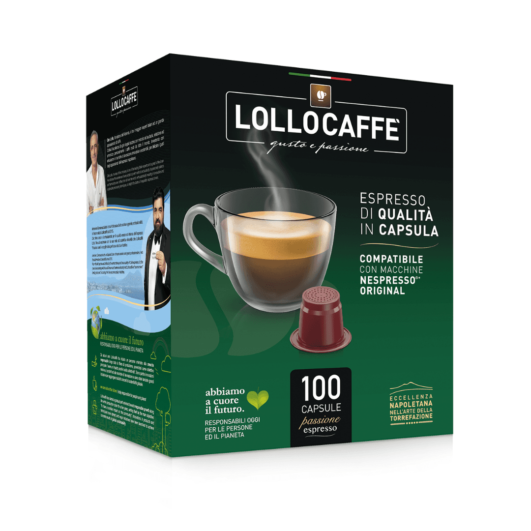 a box of lollo coffee on a white background