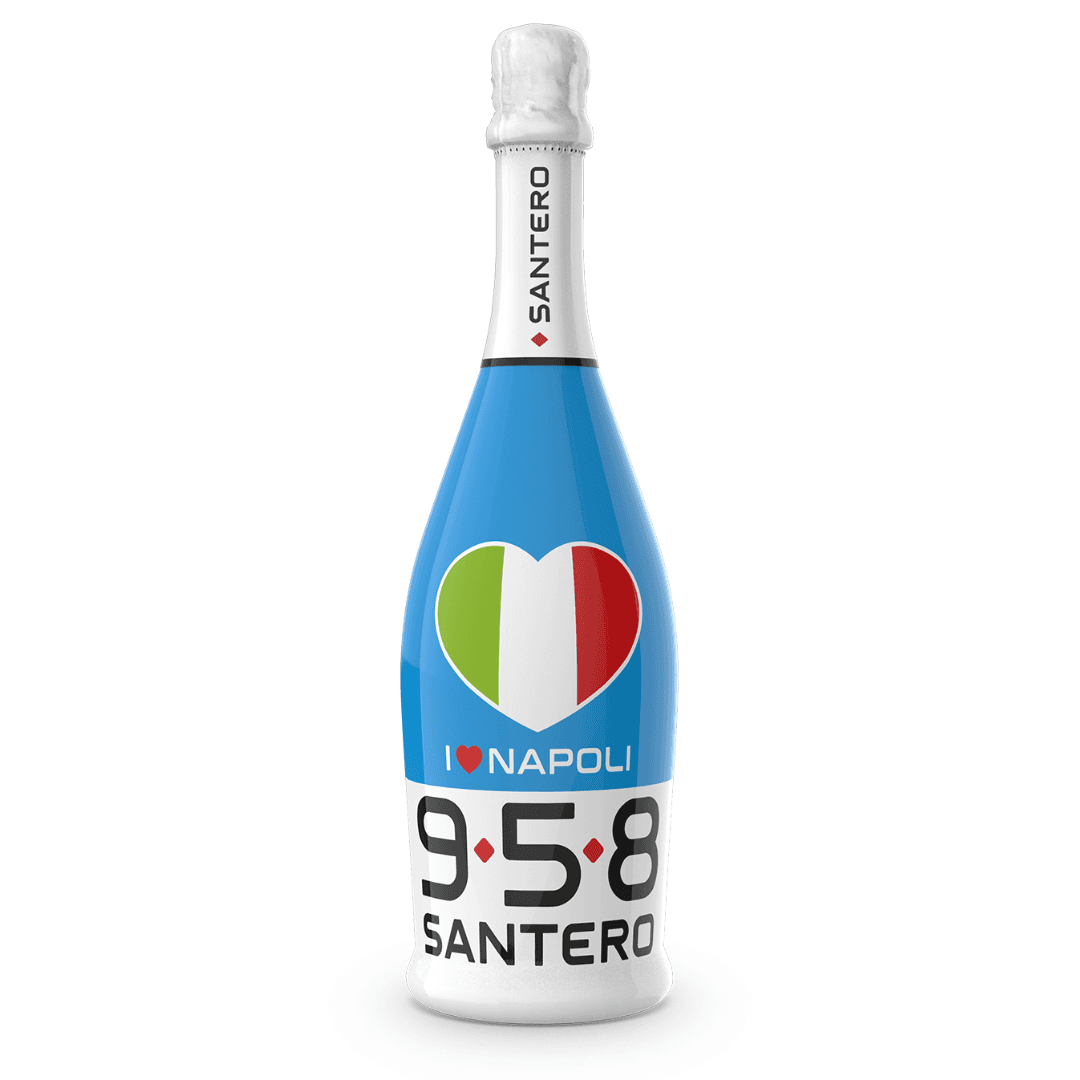 A bottle of 958 santero sparkling wine