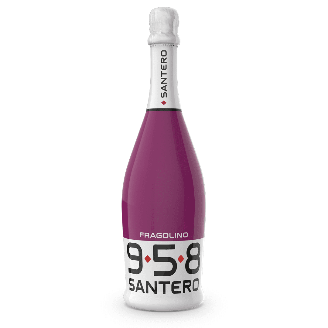 A bottle of 958 santero sparkling wine