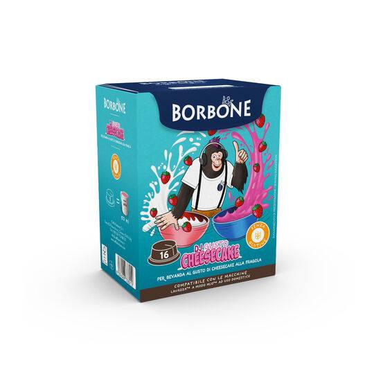 a box of borbone milk and strawberry for lavazza a modo mio machine