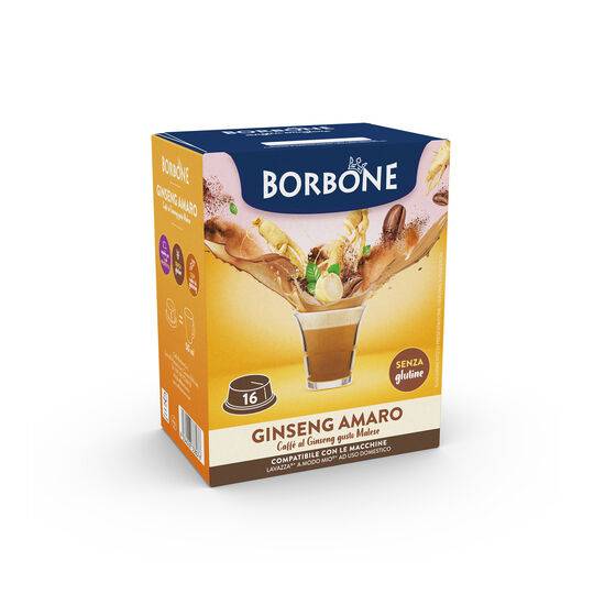 a box of borbone bitter ginseng coffee for lavazza a modo mio machine