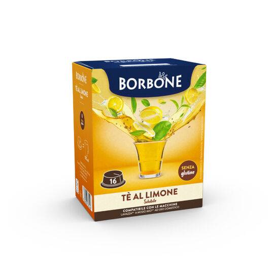 a box of borbone lemon tea for lavazza a modo mio machine