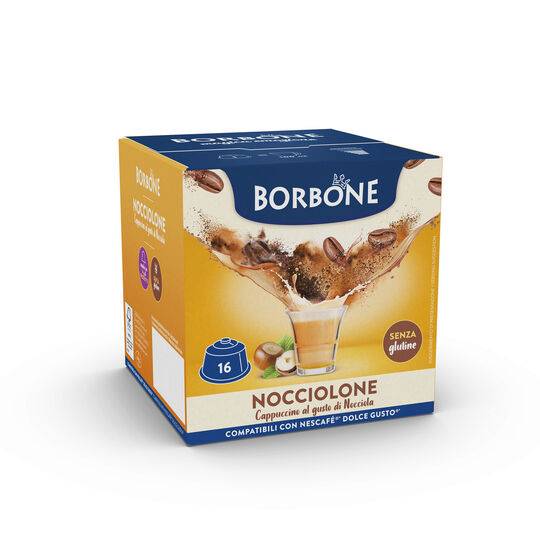 a box of borbone nocciolone coffee for dolce gusto machine