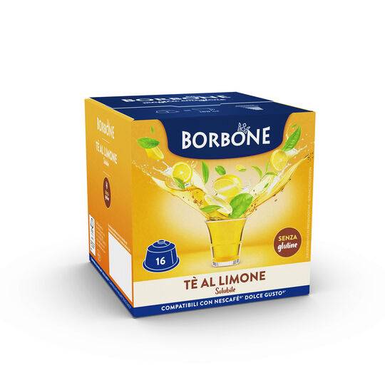 a box of borbone lemon tea for dolce gusto machine