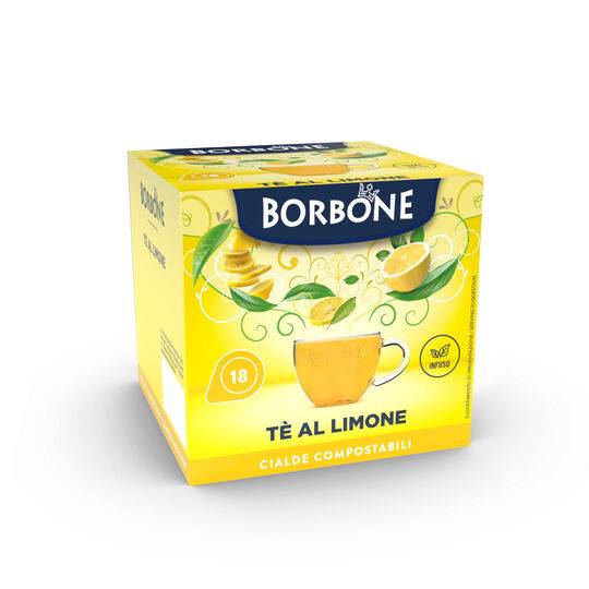 a box of borbone tea with lemon