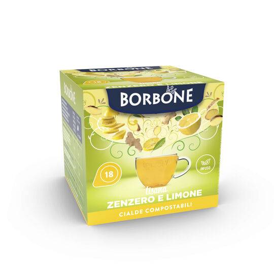 a box of borbone lemon tea and ginger