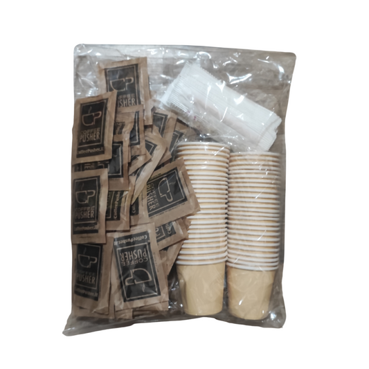 Kaffeeschieber-Zubehörset mit 50 Stück (Rohrzucker)