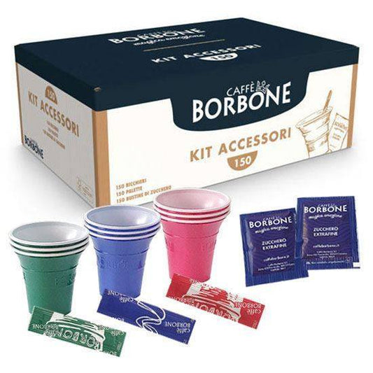 a box of borbone coffee kit accessories