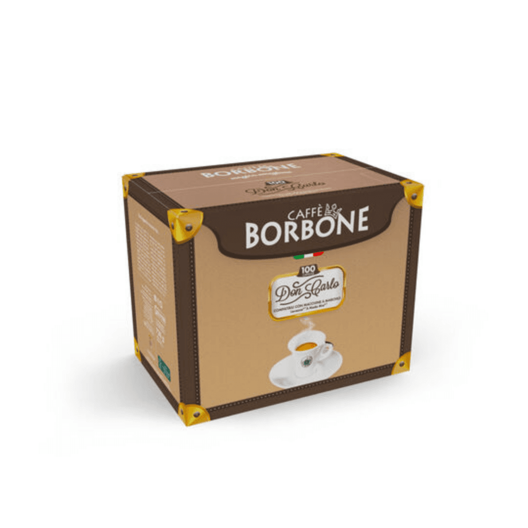 a box of borbone coffee on a white background