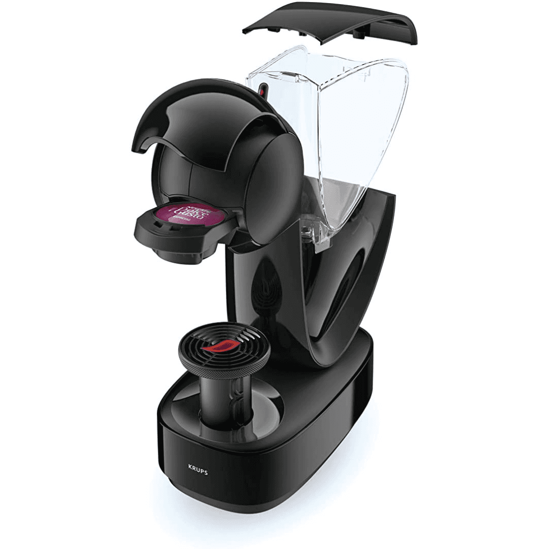 a black coffee machine on a white background