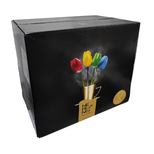 a black box with a bunch of colorful flowers in it