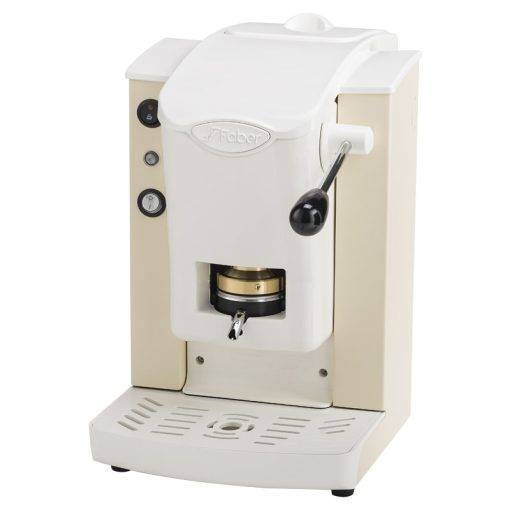 a white coffee machine sitting on top of a counter