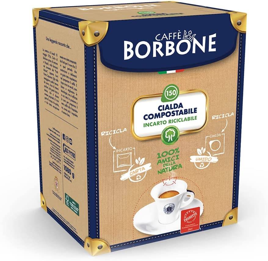 a box of borbone coffee pods on a white background