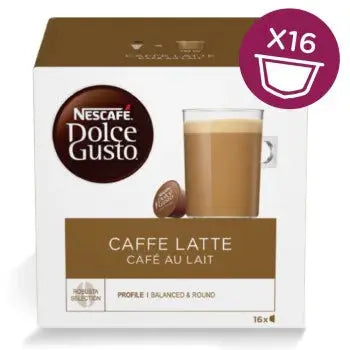 a box of coffee latte with a sticker on it