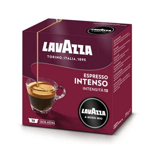 a box of lavazza a modo mio coffee on a white background