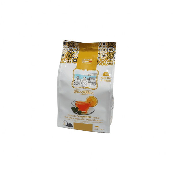 a bag of lemon tea on a white background