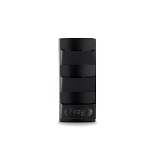a black plastic on a white background